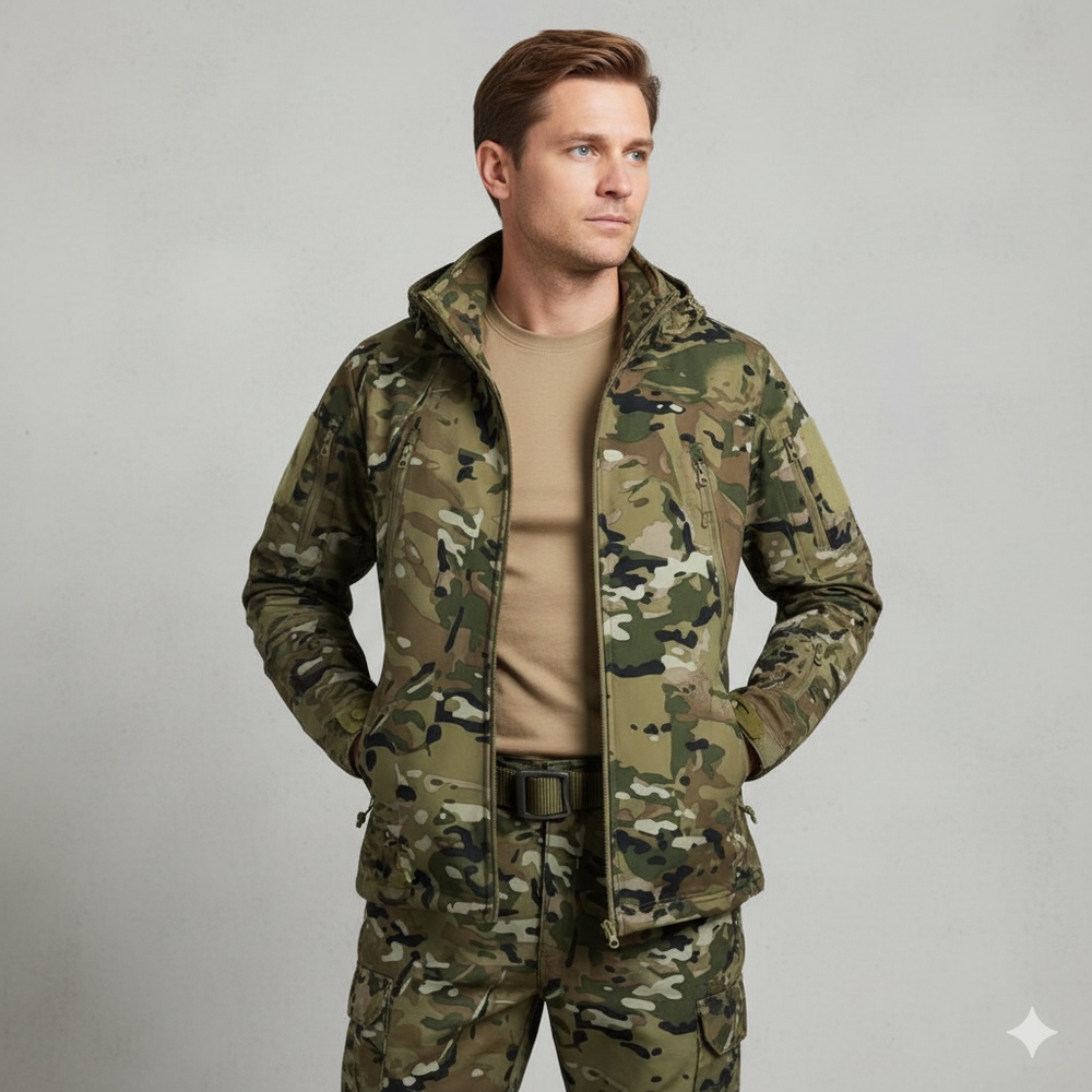 Herren Outdoor Taktikanzug mit Kapuze | Wasserabweisend & Winter