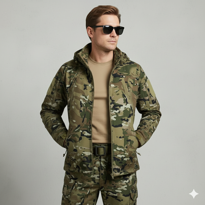 Herren Outdoor Taktikanzug mit Kapuze | Wasserabweisend & Winter
