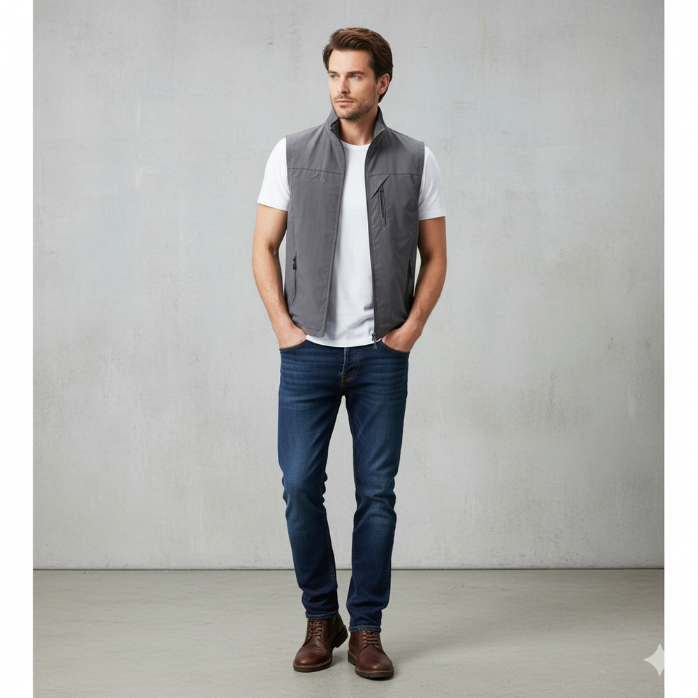 Herren Outdoor Weste mit Reißverschluss | Leicht & Atmungsaktiv