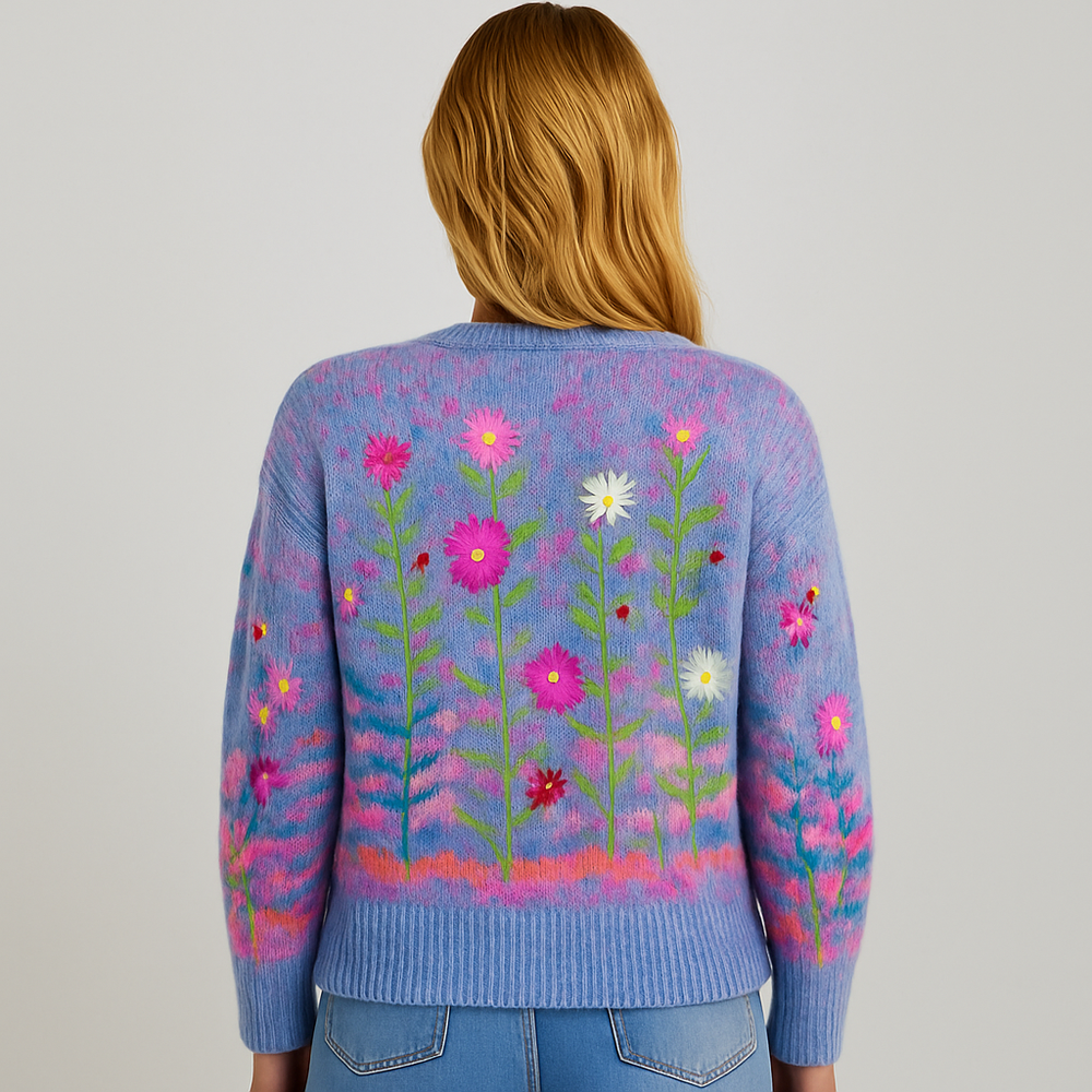 Damen Cardigan mit buntem Strickjacke | Herbst Winter