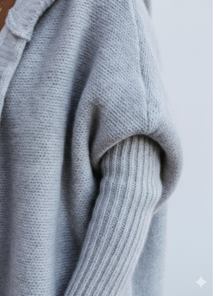 Langer Damen Strickjacke im Loose Fit mit Revers | Herbst