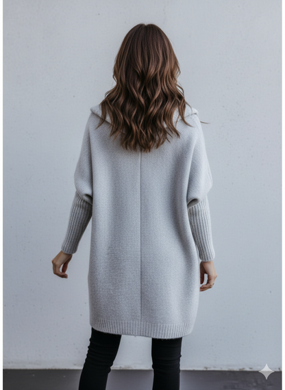 Langer Damen Strickjacke im Loose Fit mit Revers | Herbst