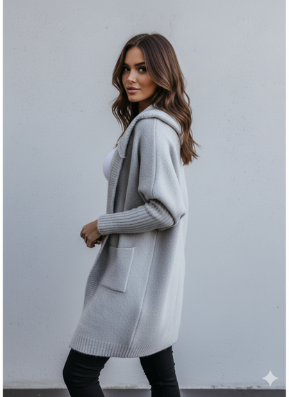 Langer Damen Strickjacke im Loose Fit mit Revers | Herbst