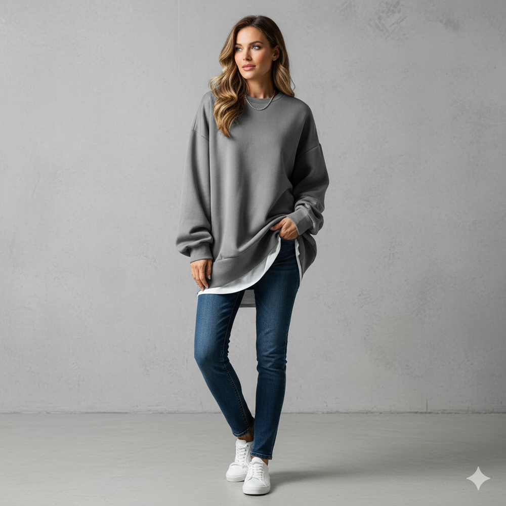 Lässiger Damen Hoodie mit Rundhalsausschnitt | Freizeit & Winter