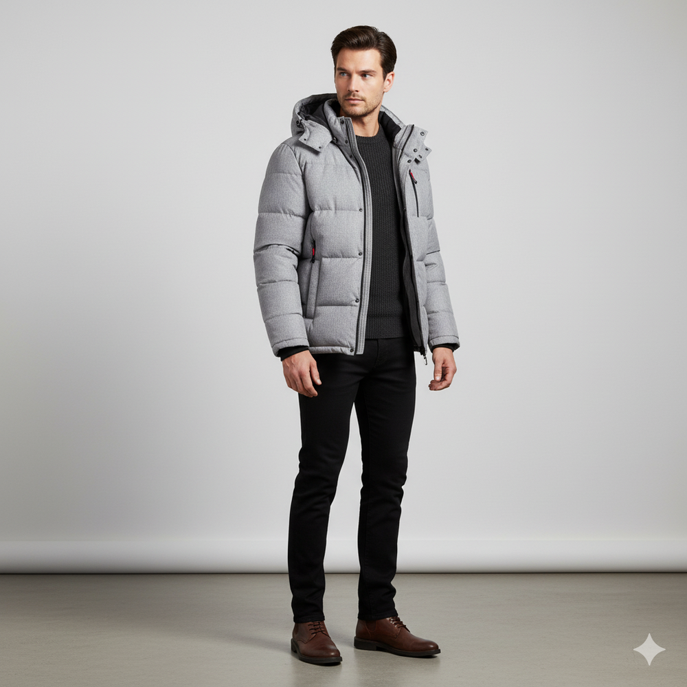 Warme Herren Daunenjacke mit Kapuze | Winter | Outdoor