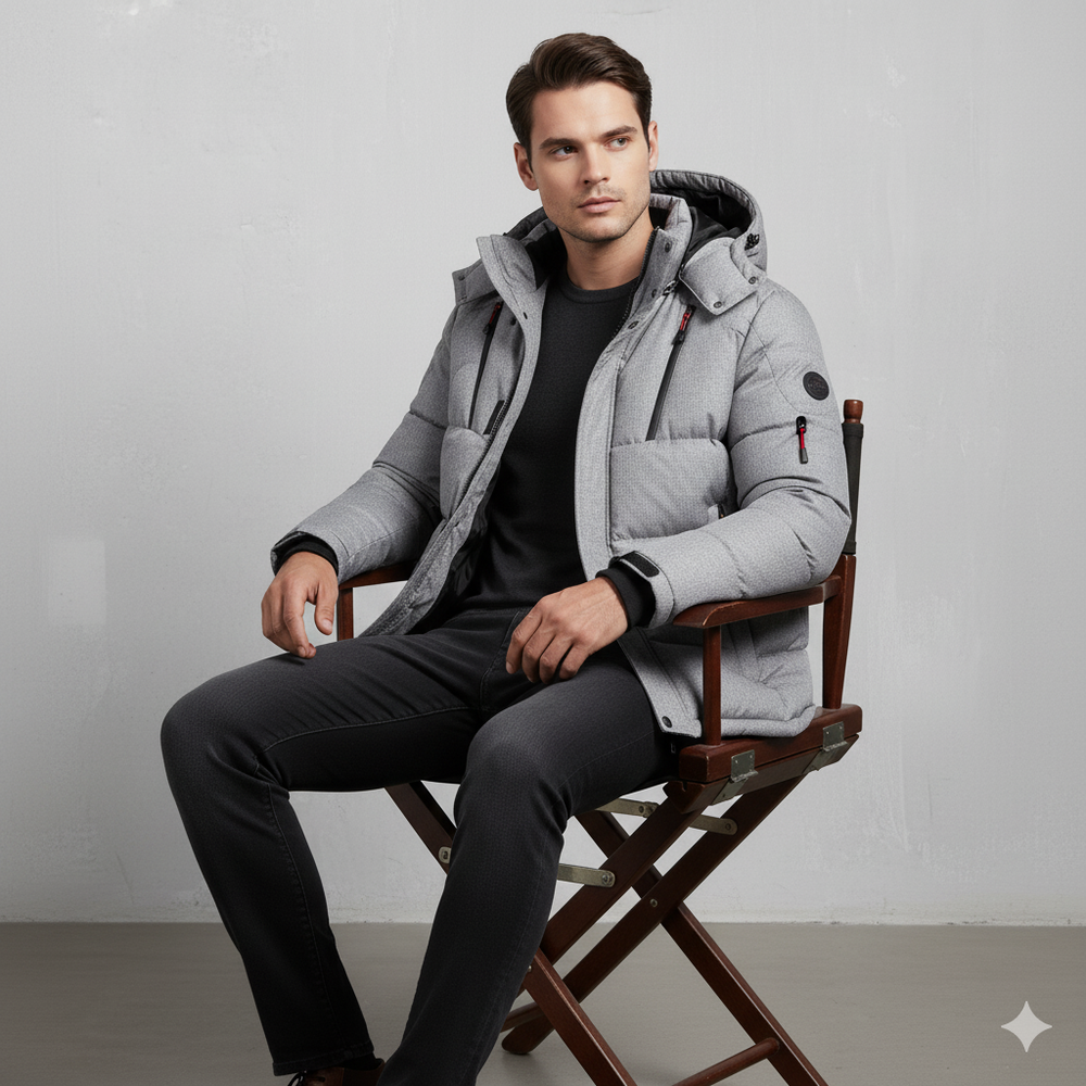 Warme Herren Daunenjacke mit Kapuze | Winter | Outdoor