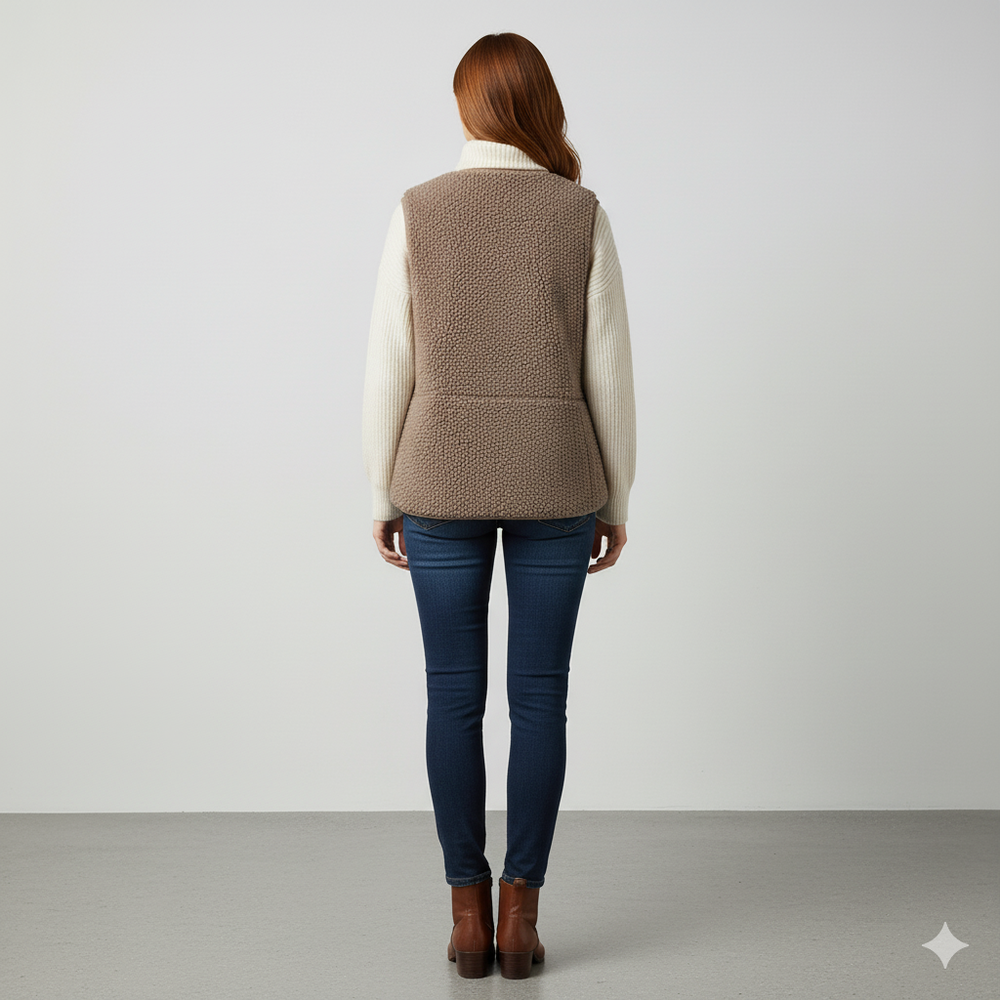 Kuschelige Damenweste aus Plüsch | Warm & Bequem für Herbst/Winter