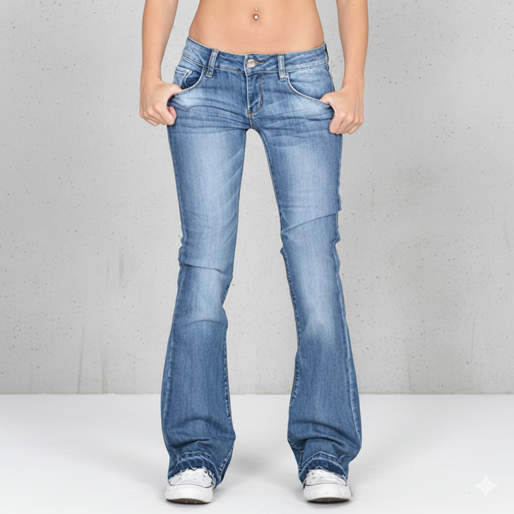 Damen Schlagjeans Low Rise | Retro Fit & Bequem