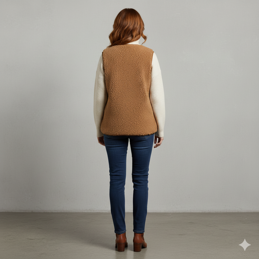 Kuschelige Damenweste aus Plüsch | Warm & Bequem für Herbst/Winter