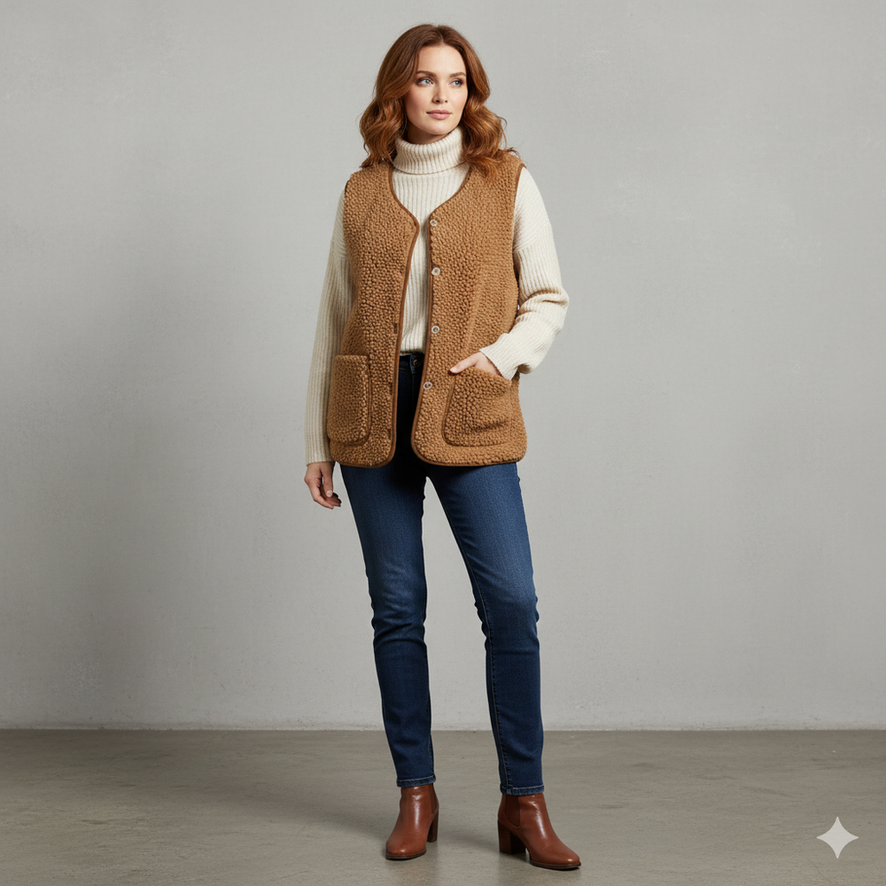 Kuschelige Damenweste aus Plüsch | Warm & Bequem für Herbst/Winter