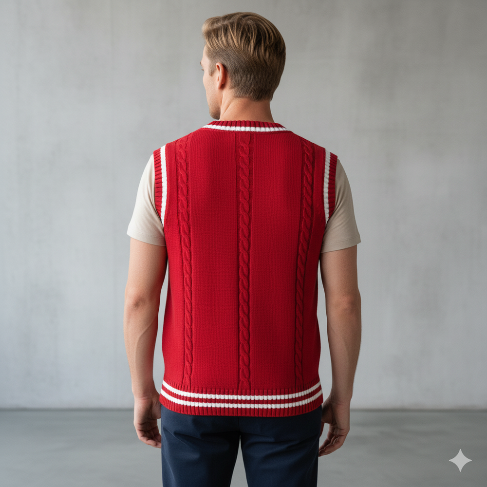 Herren Strickweste im College Stil | Herbst | Übergröße