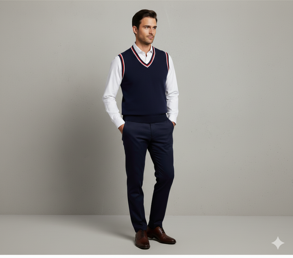 Herren Strickweste im College Stil | Herbst | Übergröße