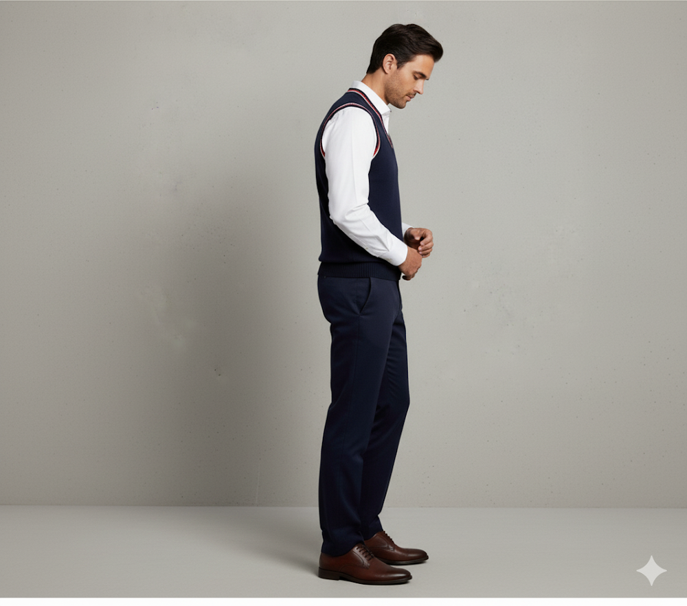 Herren Strickweste im College Stil | Herbst | Übergröße