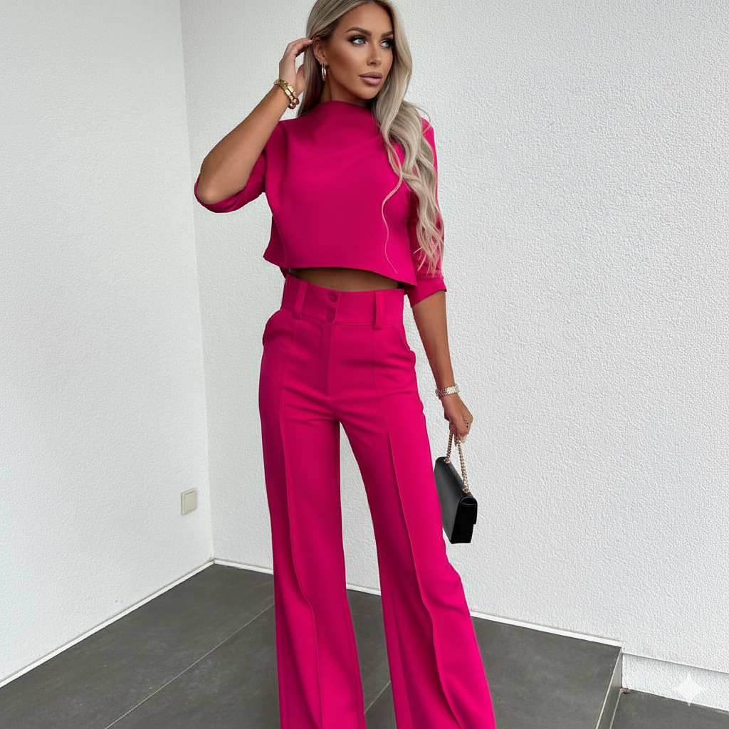 Kurzes Oberteil & High Waist Hose | Weit & Elegant