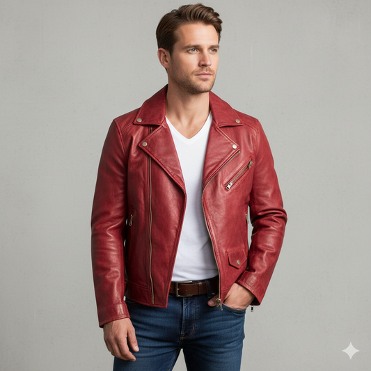 Herren Lederjacke im Biker-Stil | Modern & Lässig