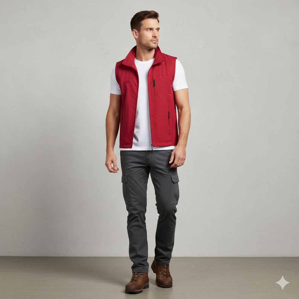Herren Outdoor Weste mit Reißverschluss | Leicht & Atmungsaktiv