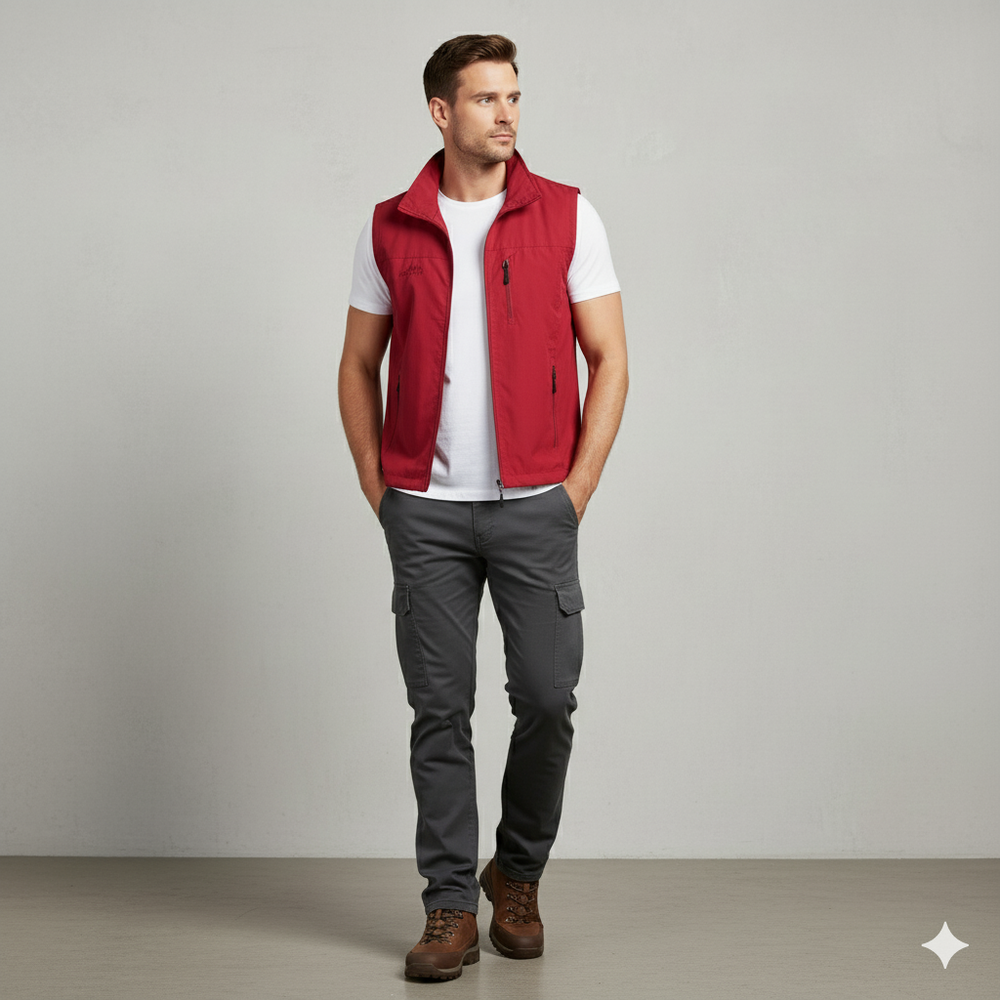 Herren Outdoor Weste mit Reißverschluss | Leicht & Atmungsaktiv