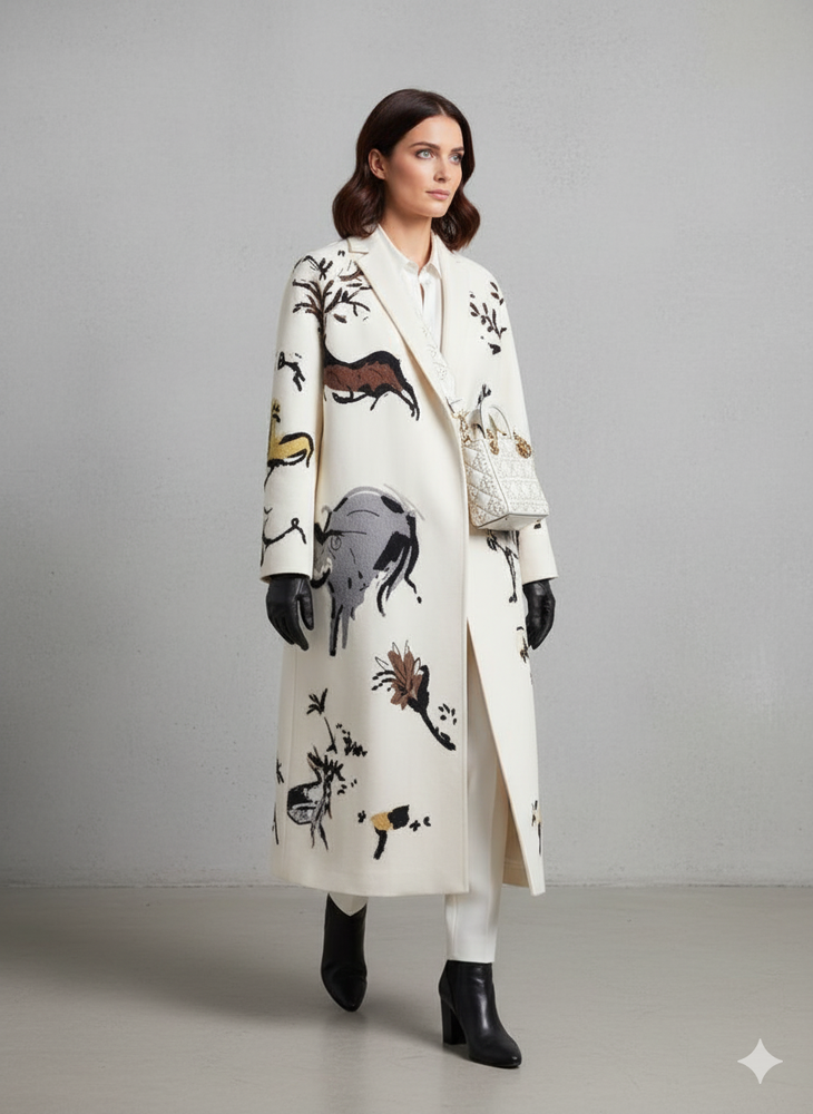 Damen Wollmantel mit Karomuster | Oversize & Warm | Winter