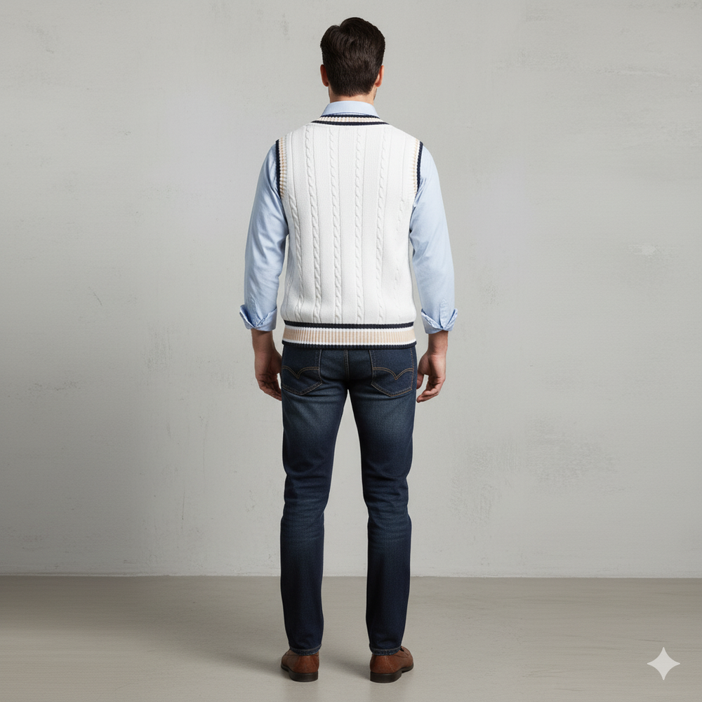 Herren Strickweste im College Stil | Herbst | Übergröße