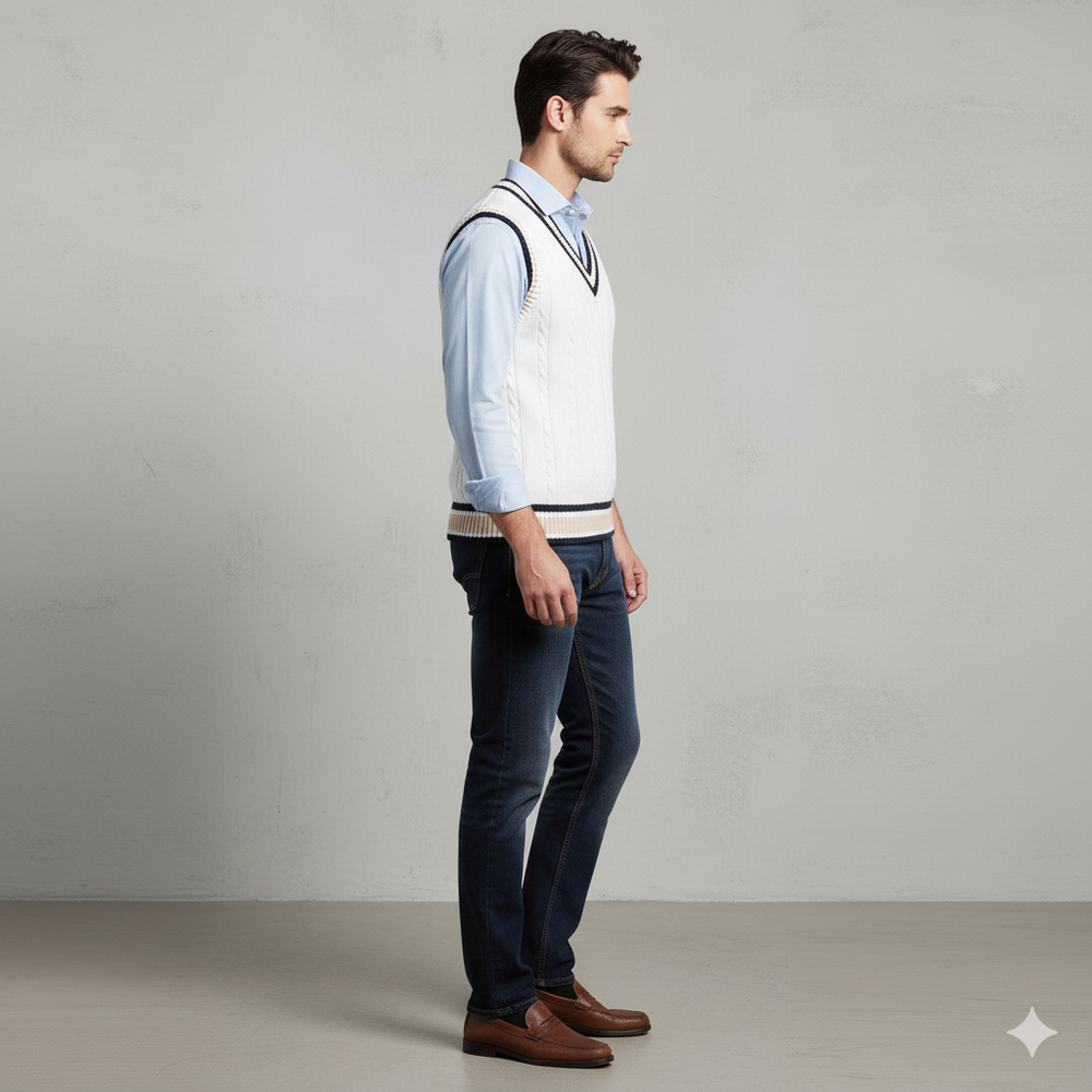 Herren Strickweste im College Stil | Herbst | Übergröße