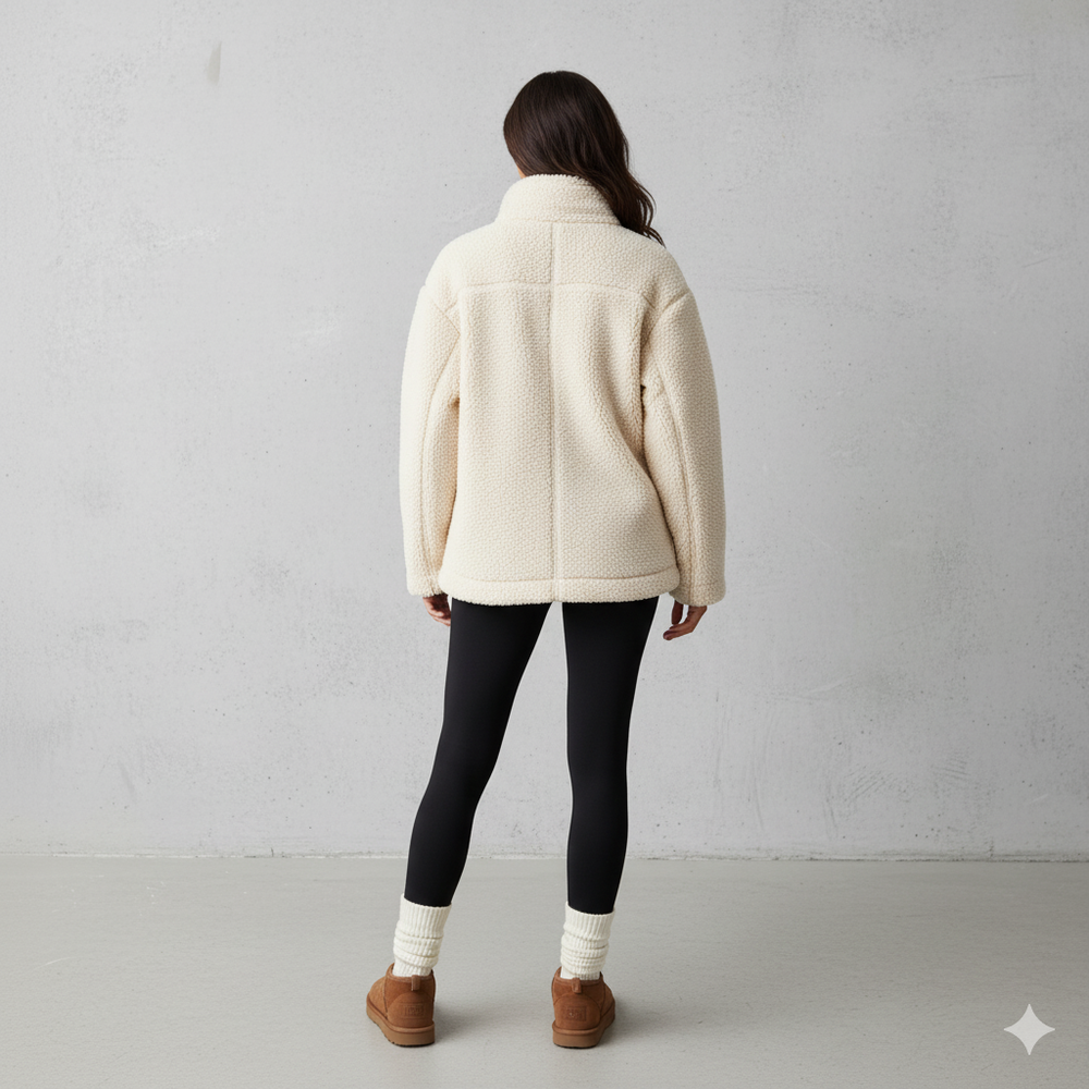 Damen Teddyjacke mit Reißverschluss | Kuschelig & Warm | Winter