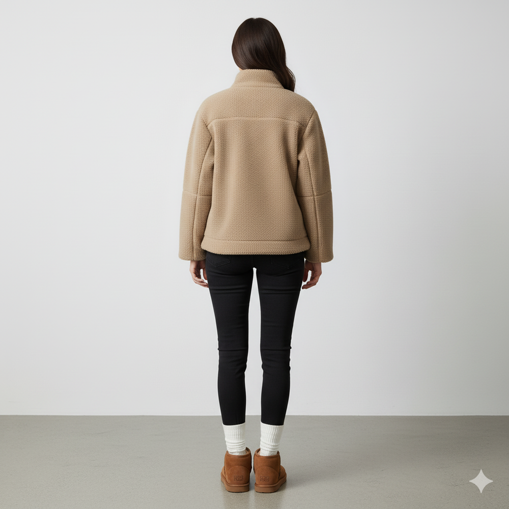 Damen Teddyjacke mit Reißverschluss | Kuschelig & Warm | Winter