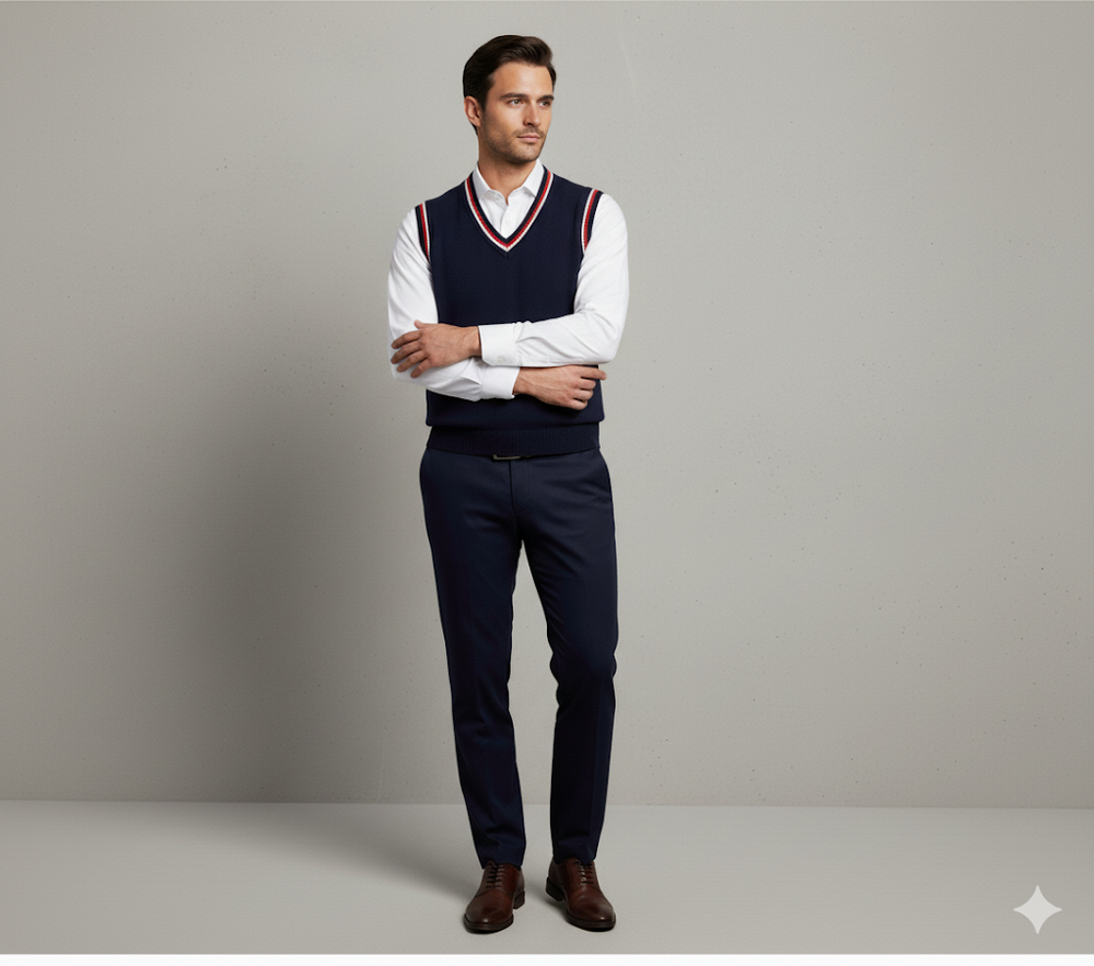 Herren Strickweste im College Stil | Herbst | Übergröße