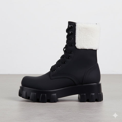 Damen Winter Schnürstiefel mit Fellfutter | Vegan & Rutschfest