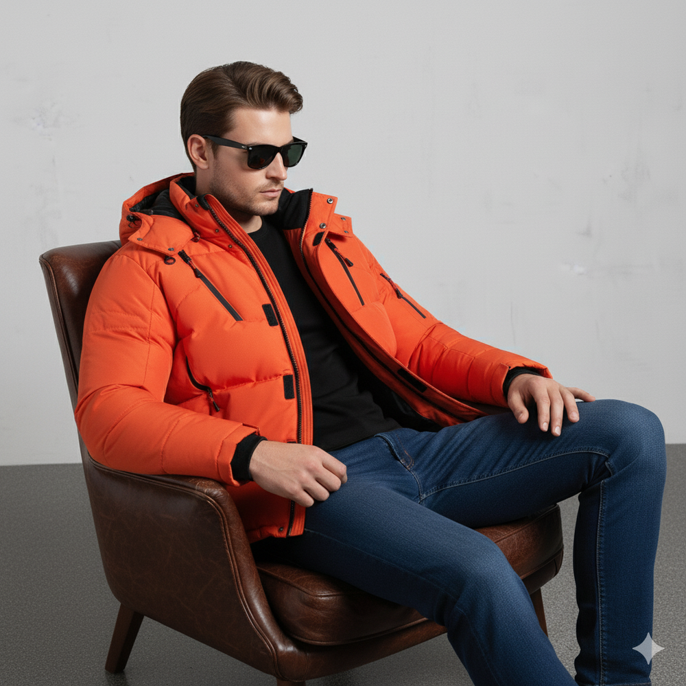 Herren Steppjacke mit Kapuze | Winter | Warm & Atmungsaktiv