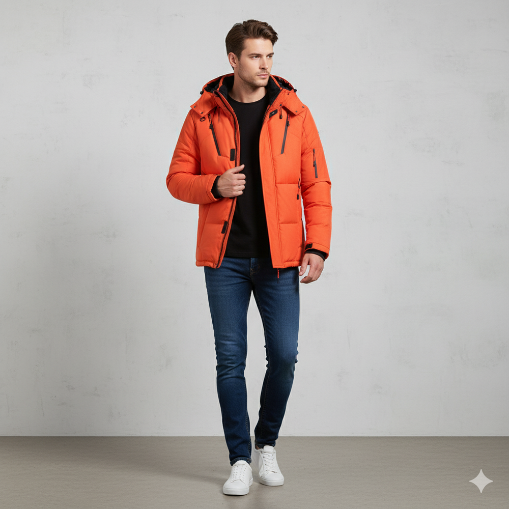 Herren Steppjacke mit Kapuze | Winter | Warm & Atmungsaktiv