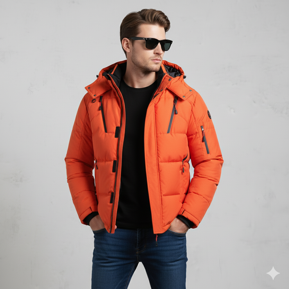 Herren Steppjacke mit Kapuze | Winter | Warm & Atmungsaktiv