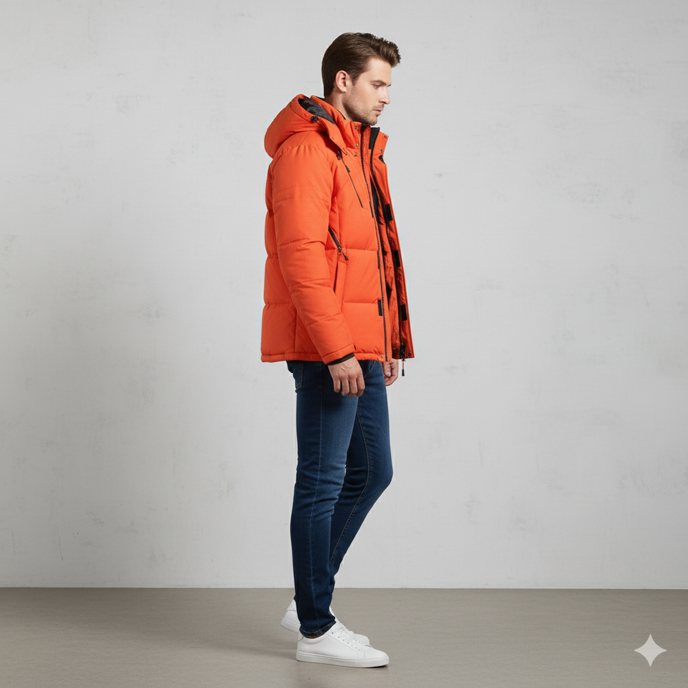 Herren Steppjacke mit Kapuze | Winter | Warm & Atmungsaktiv