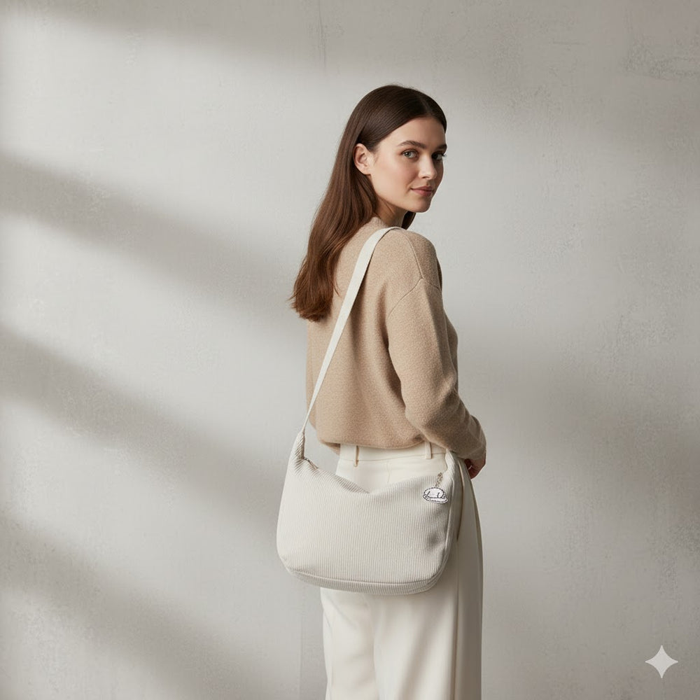 Lässige Damen Umhängetasche aus Cord | Leicht & Bequem