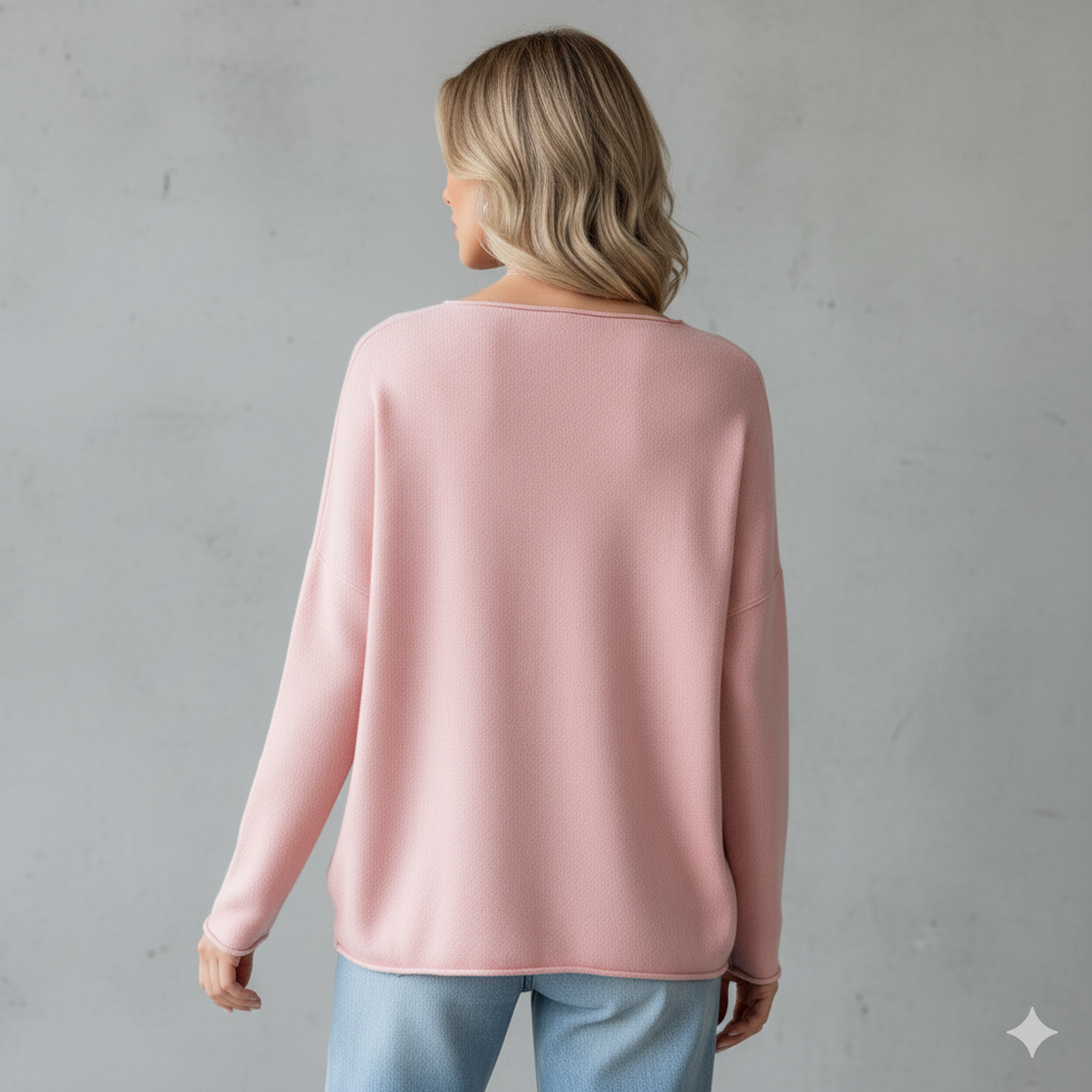 Damenpullover mit V Ausschnitt und Print | Freizeit