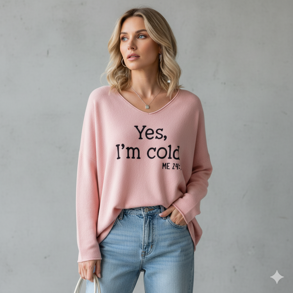 Damenpullover mit V Ausschnitt und Print | Freizeit