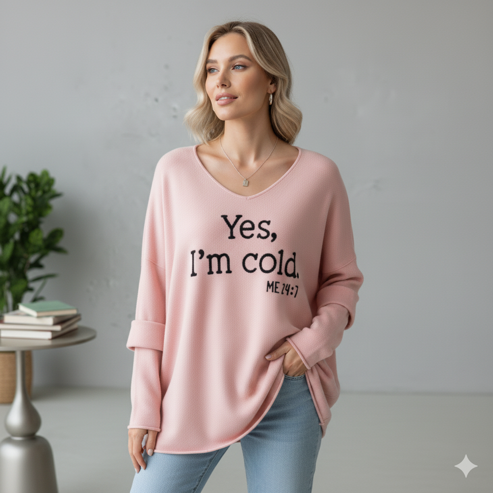 Damenpullover mit V Ausschnitt und Print | Freizeit