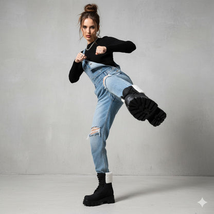 Damen Winter Schnürstiefel mit Fellfutter | Vegan & Rutschfest