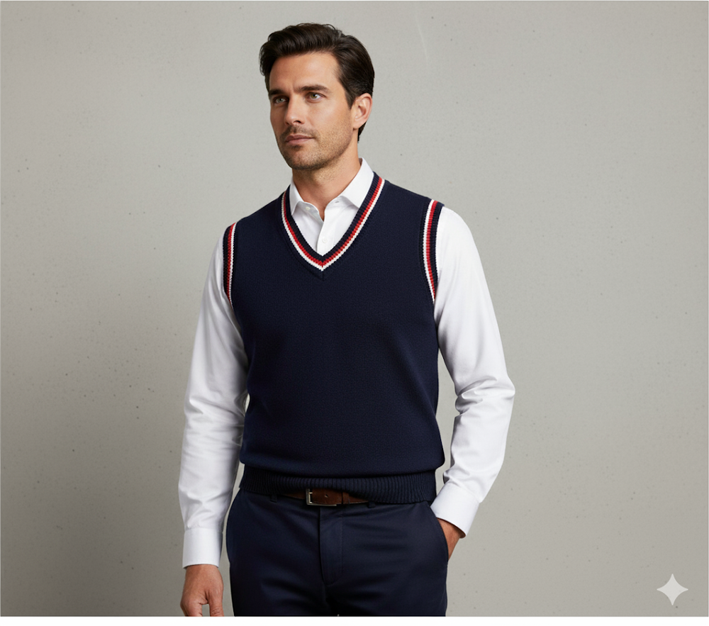 Herren Strickweste im College Stil | Herbst | Übergröße