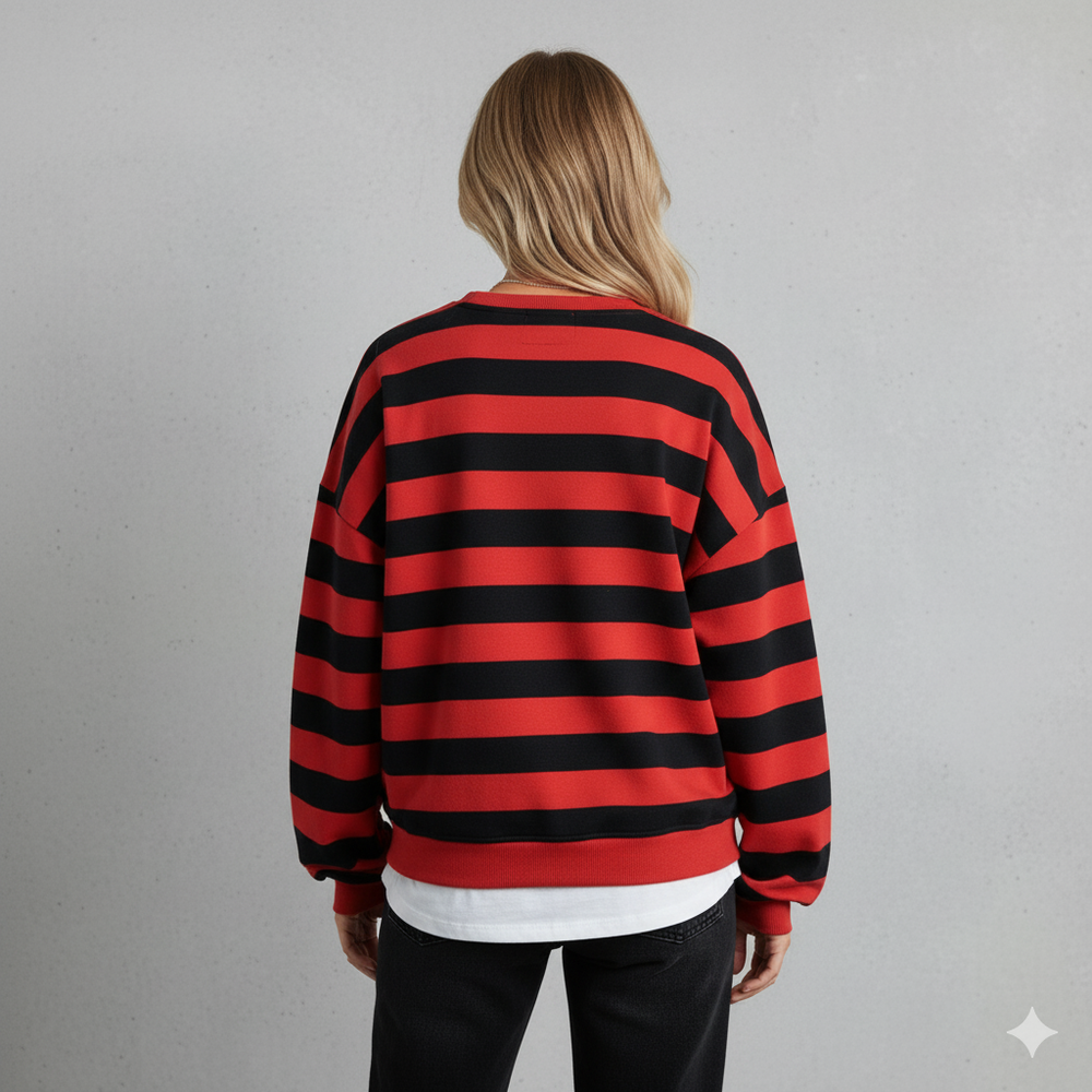 Damen Pullover Kuschelig Lässig | Gestreift | Rundhals