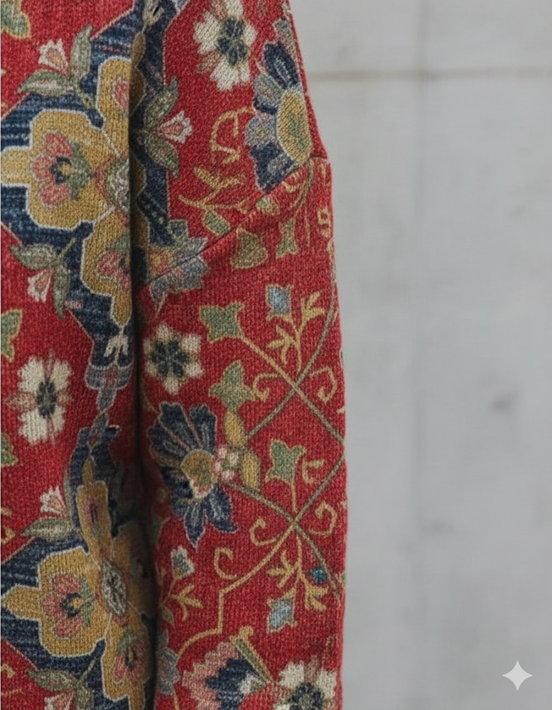 Damen Strickpullover mit Blumenmuster | Locker & Elegant