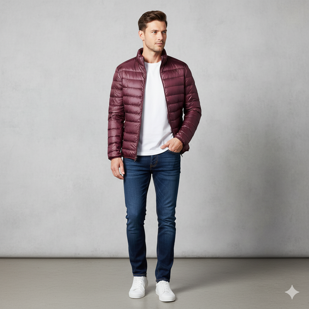 Leichte Herren Steppjacke mit Stehkragen | Übergang | Atmungsaktiv