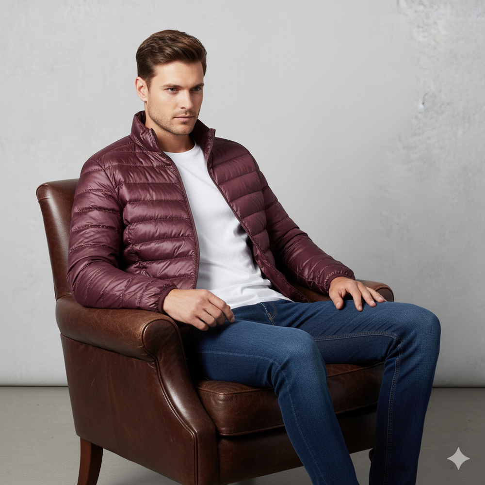 Leichte Herren Steppjacke mit Stehkragen | Übergang | Atmungsaktiv