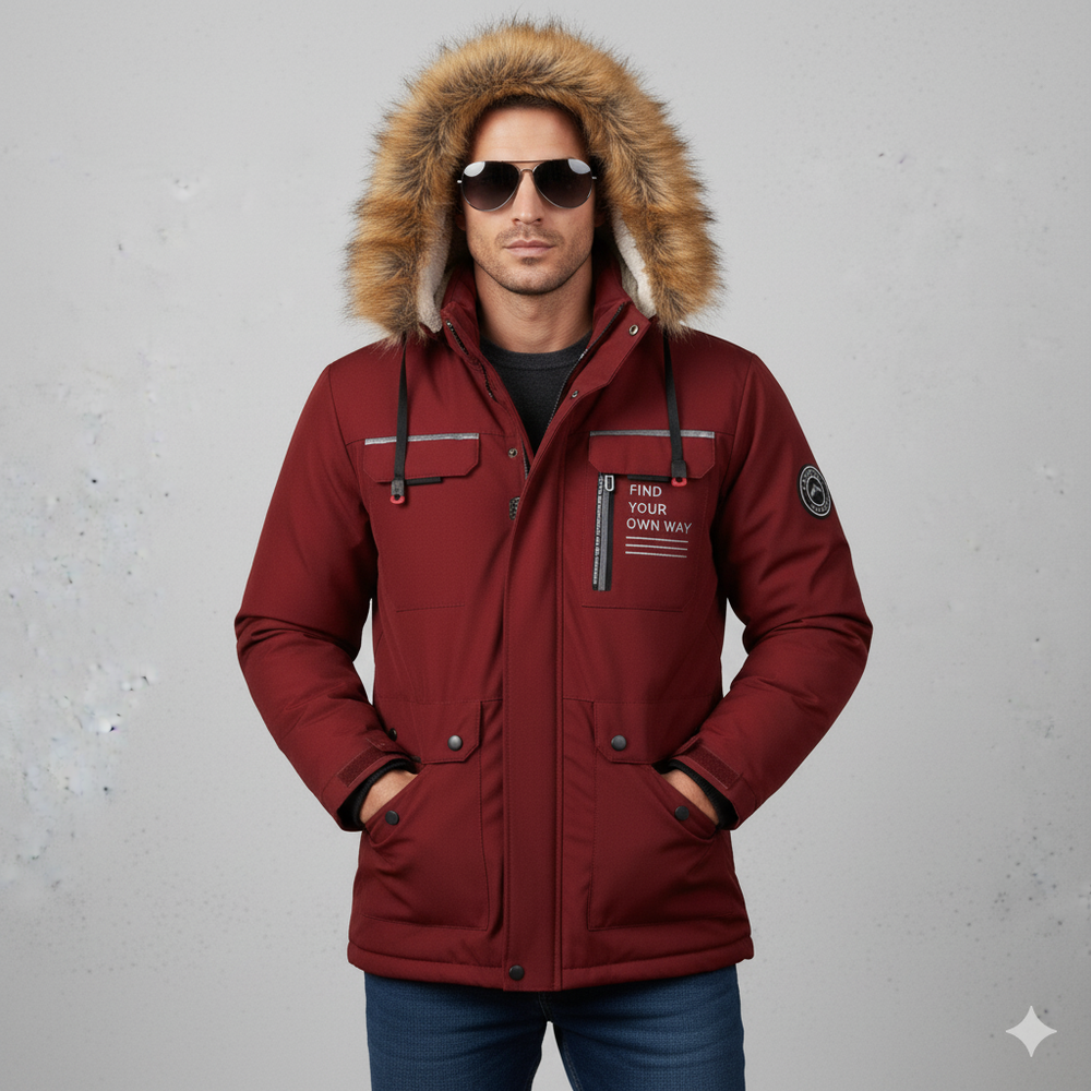 Herren Winterparka mit Kapuze | Winddicht & Warm