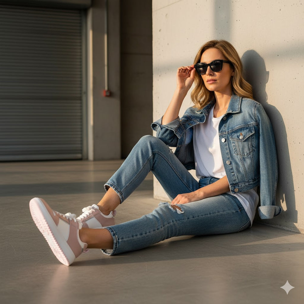 Damen Sneaker modern & bequem | Zweifarbiges Design