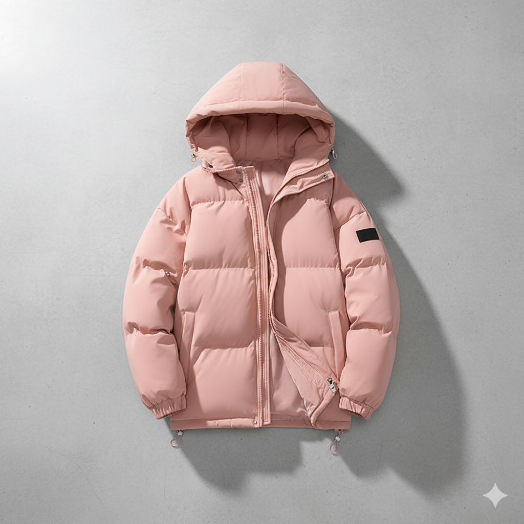 Warme Herren Steppjacke mit Kapuze | Winter Casual
