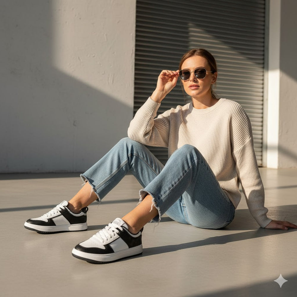 Damen Sneaker modern & bequem | Zweifarbiges Design