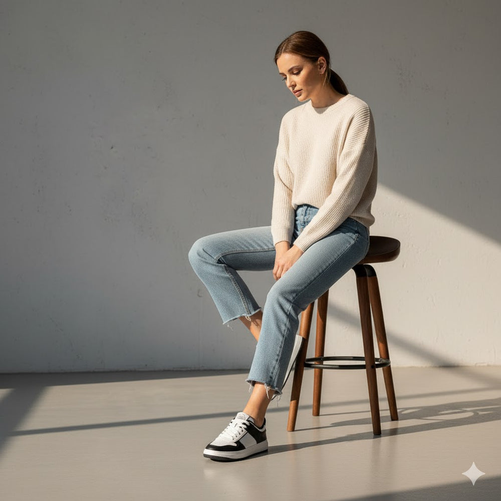 Damen Sneaker modern & bequem | Zweifarbiges Design