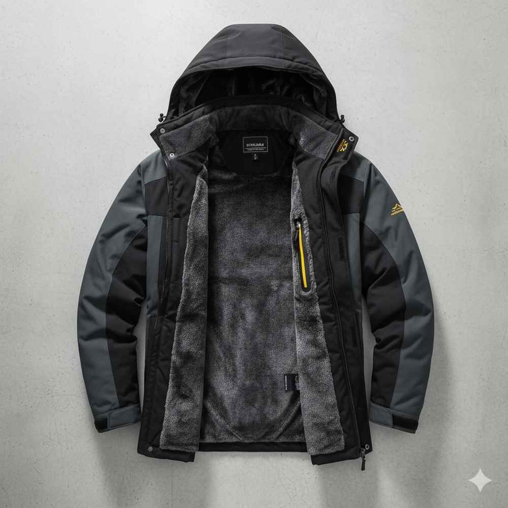 Herren Skijacke mit Kapuze | Winddicht & Warm | Winter Outdoor