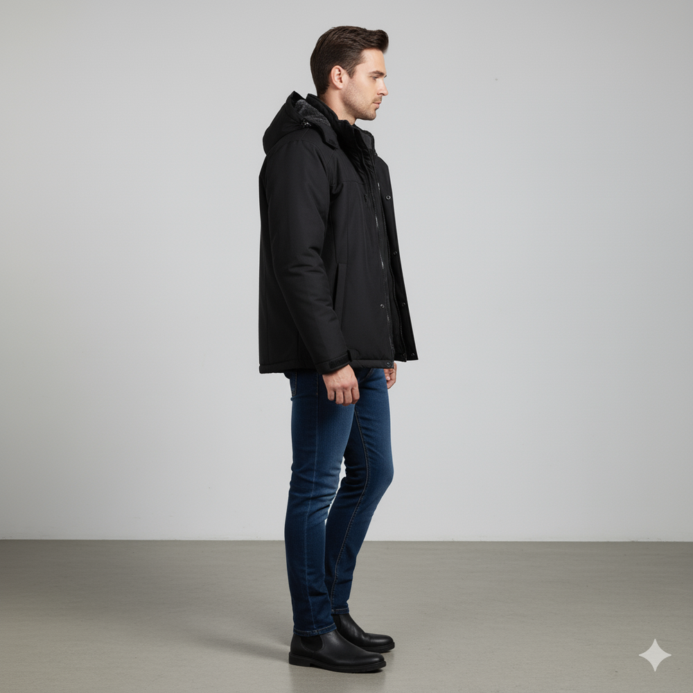 Herren Skijacke mit Kapuze | Winddicht & Warm | Winter Outdoor