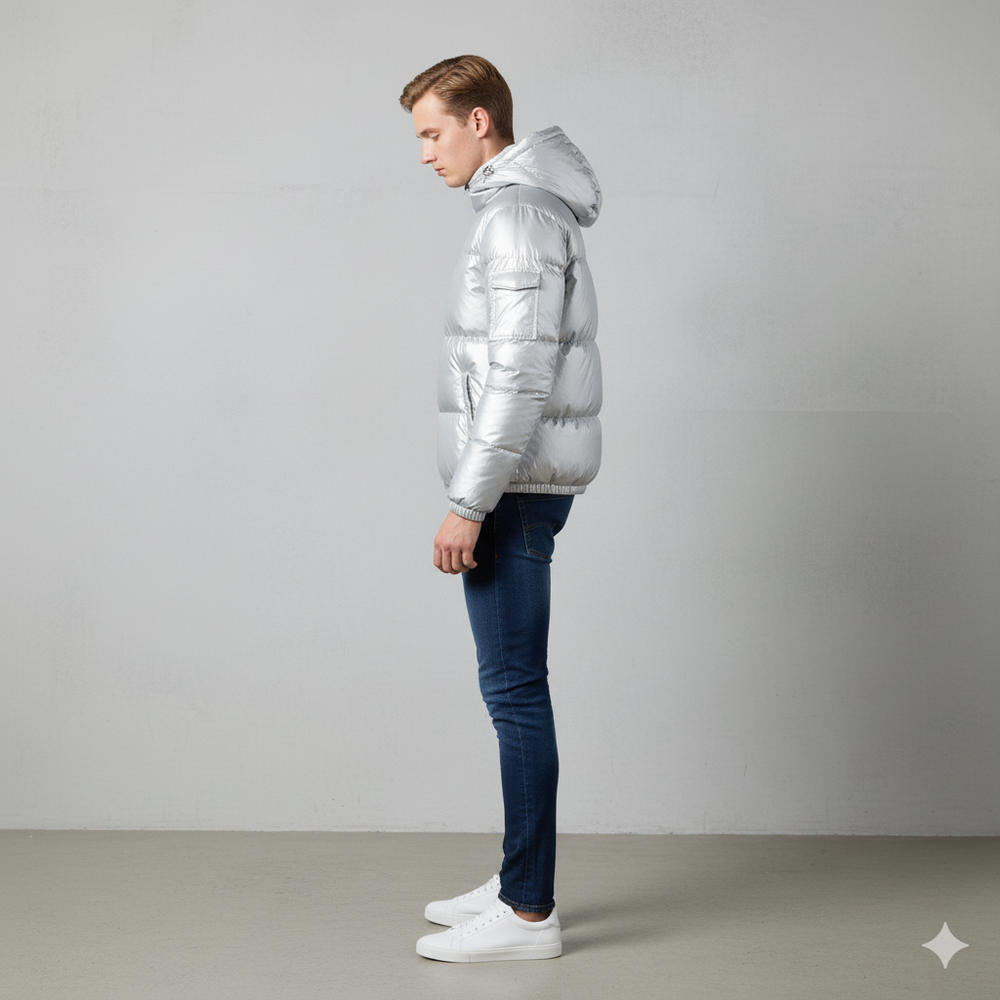 Herren Pufferjacke mit Kapuze | Winter | Warm & Modern